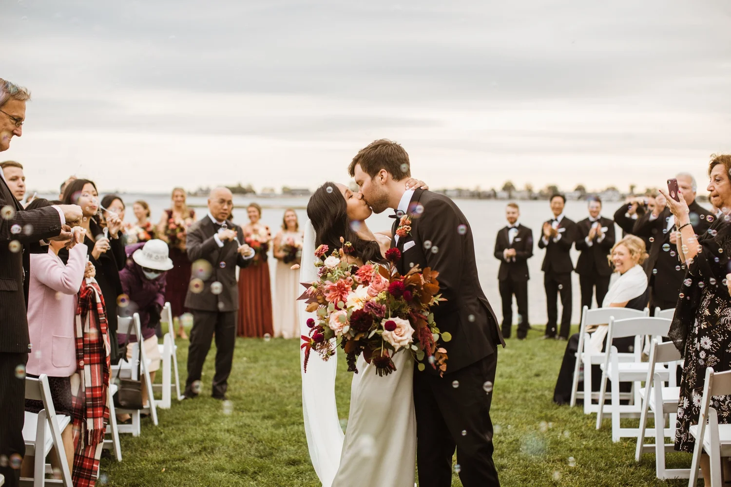 Outdoor wedding setting at The Inn at Longshore