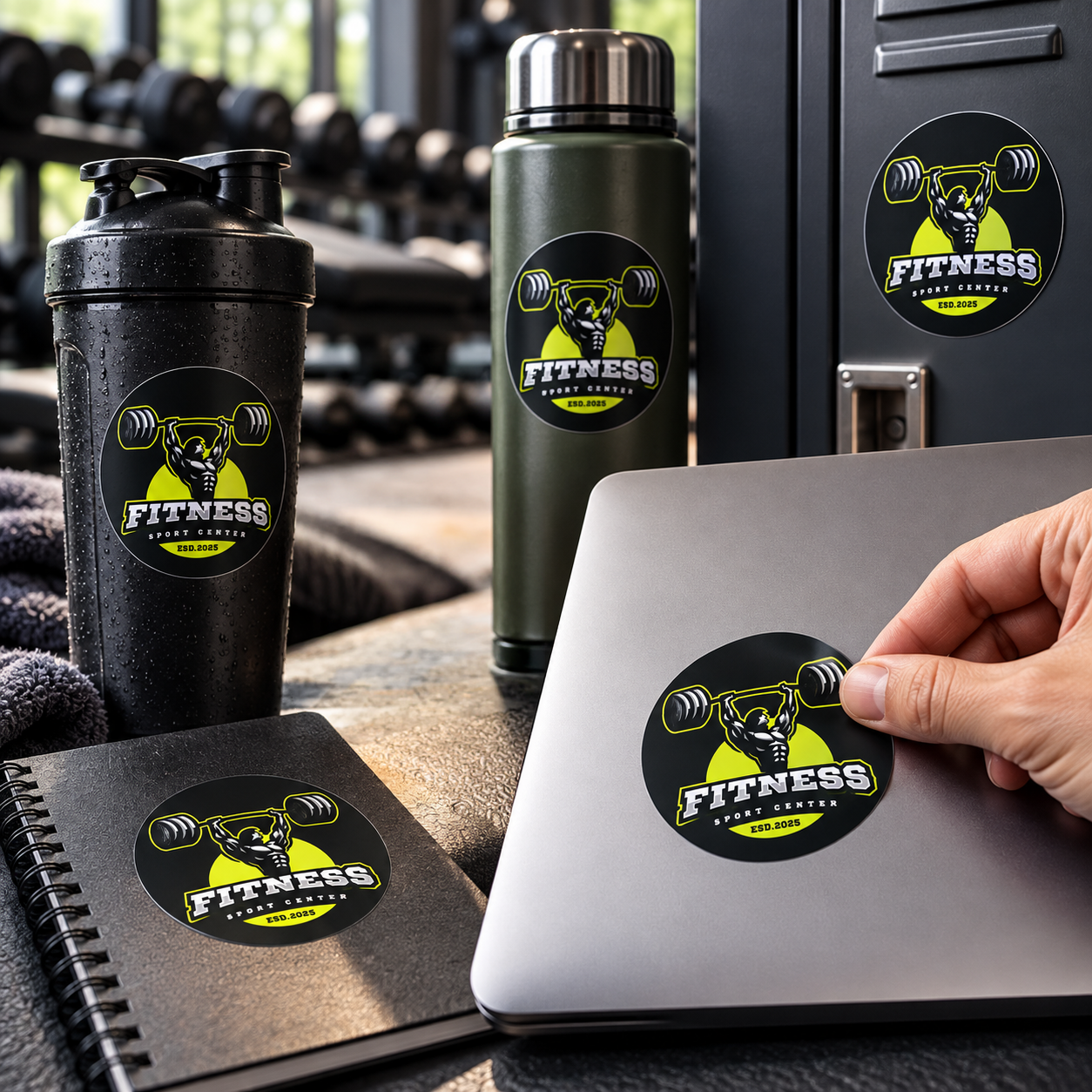 Stickers personalizados aplicados
