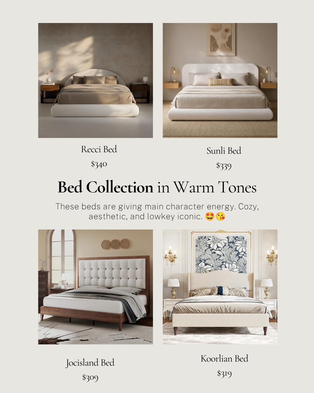 Homewise Studio — Bed Collection in Warm Tones