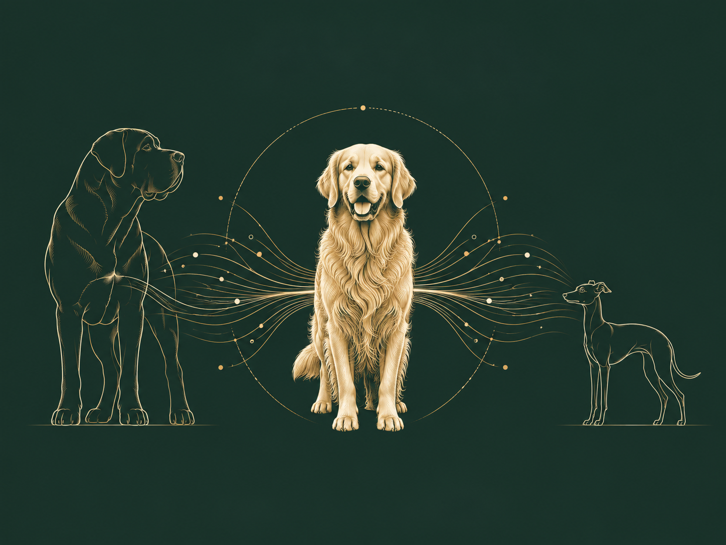 Cinognostica geometrica — proporzioni Golden Retriever Rettangolo