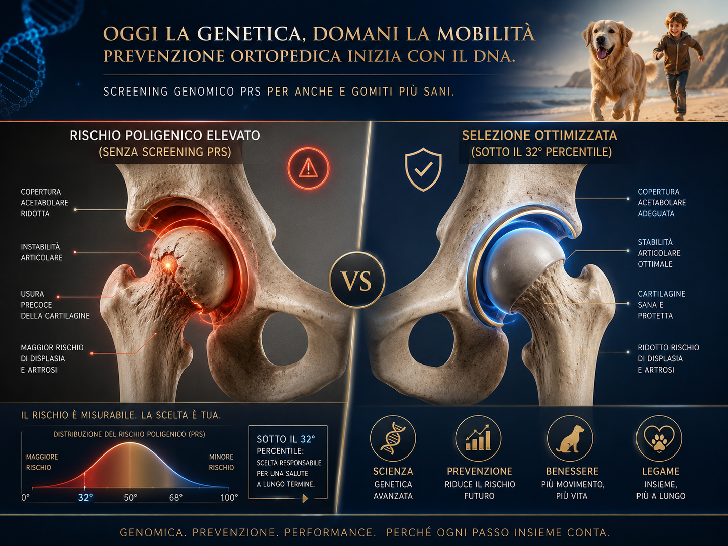 Confronto articolazione displasica vs selezione ottimizzata PRS