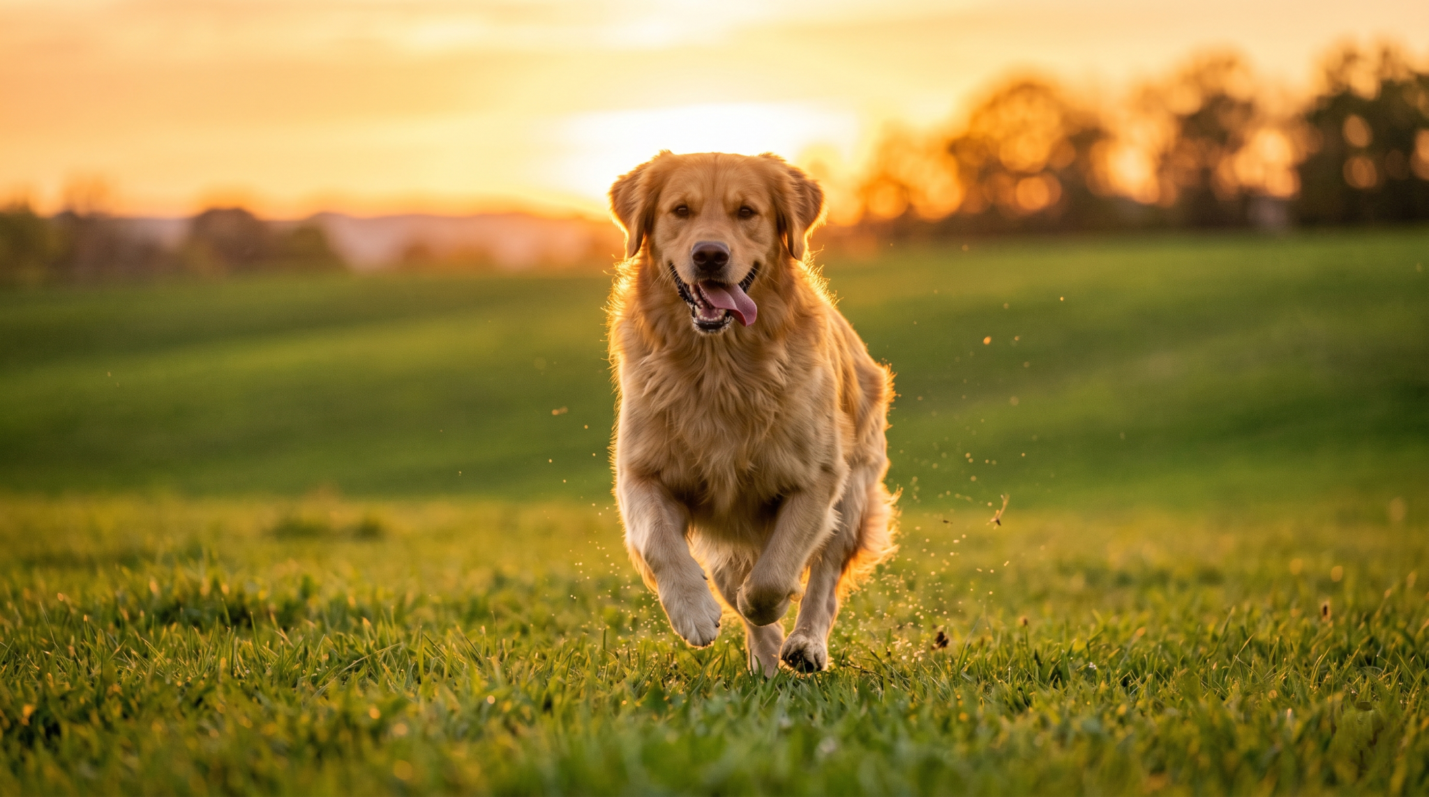 Golden Retriever adulto felice — Golden Hour — risultato della selezione Mojave