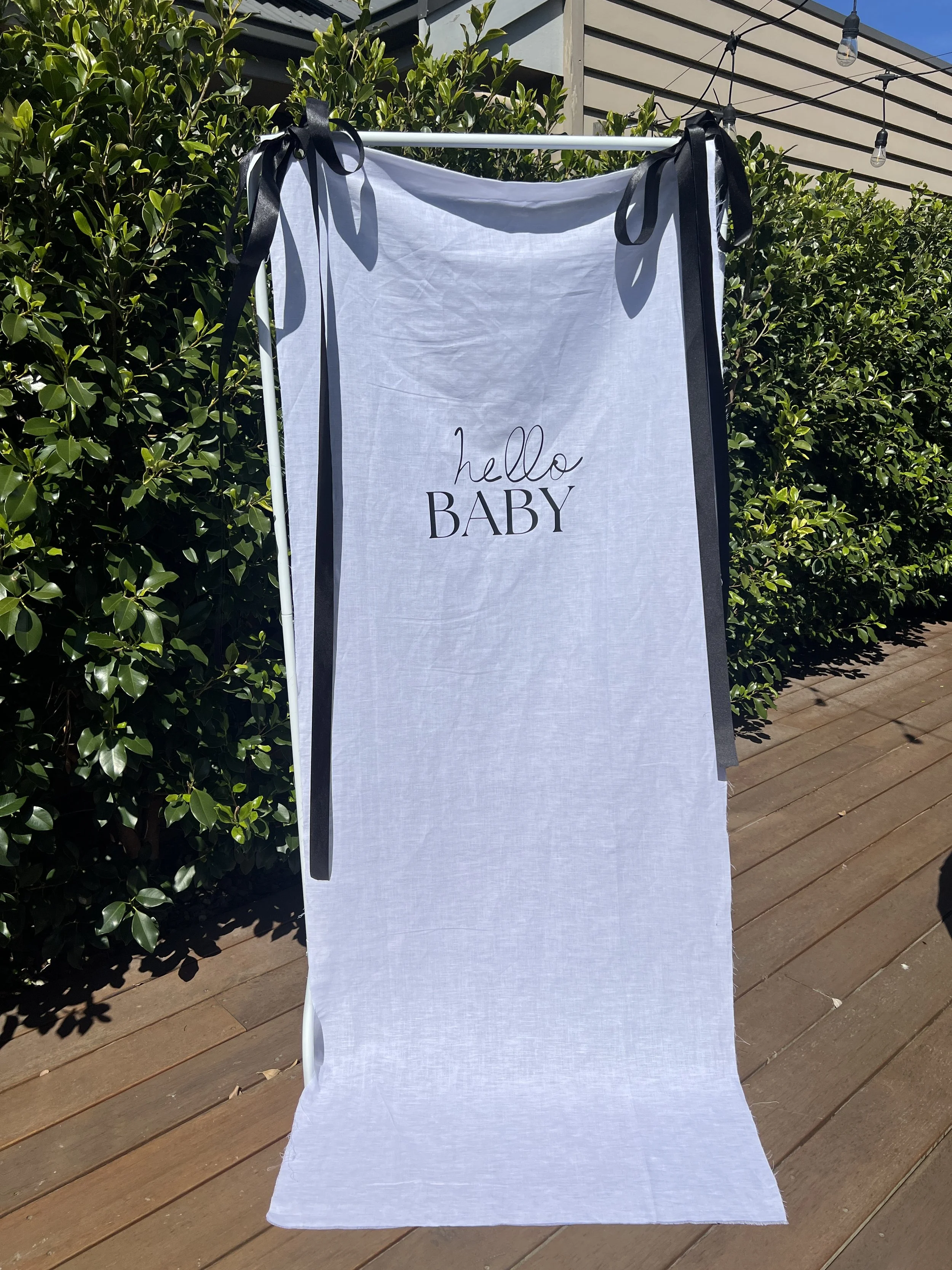 Hello Baby Linen Sign