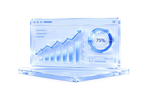 Marketing analytics dashboard showing revenue growth