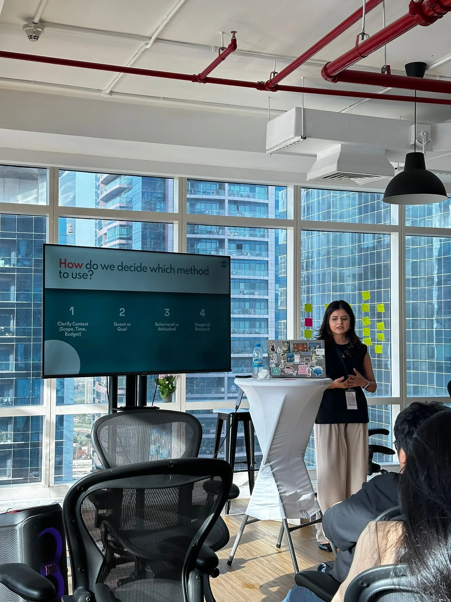 Fariha facilitating a UXR workshop in Dubai
