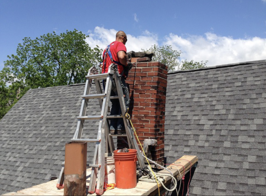 Chimney work in progress – Brick Aid Masonry