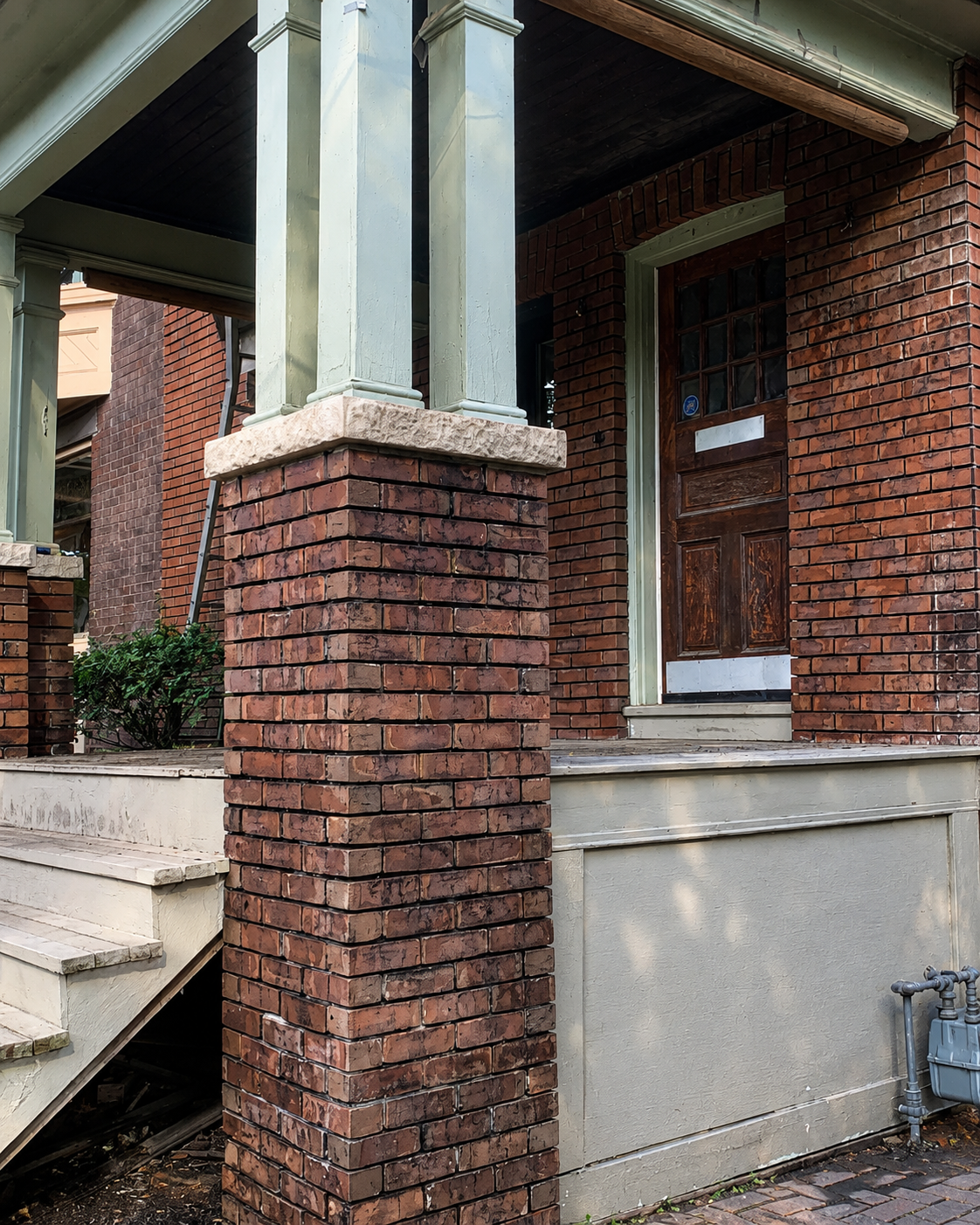 Porch Brick Pier Restored before