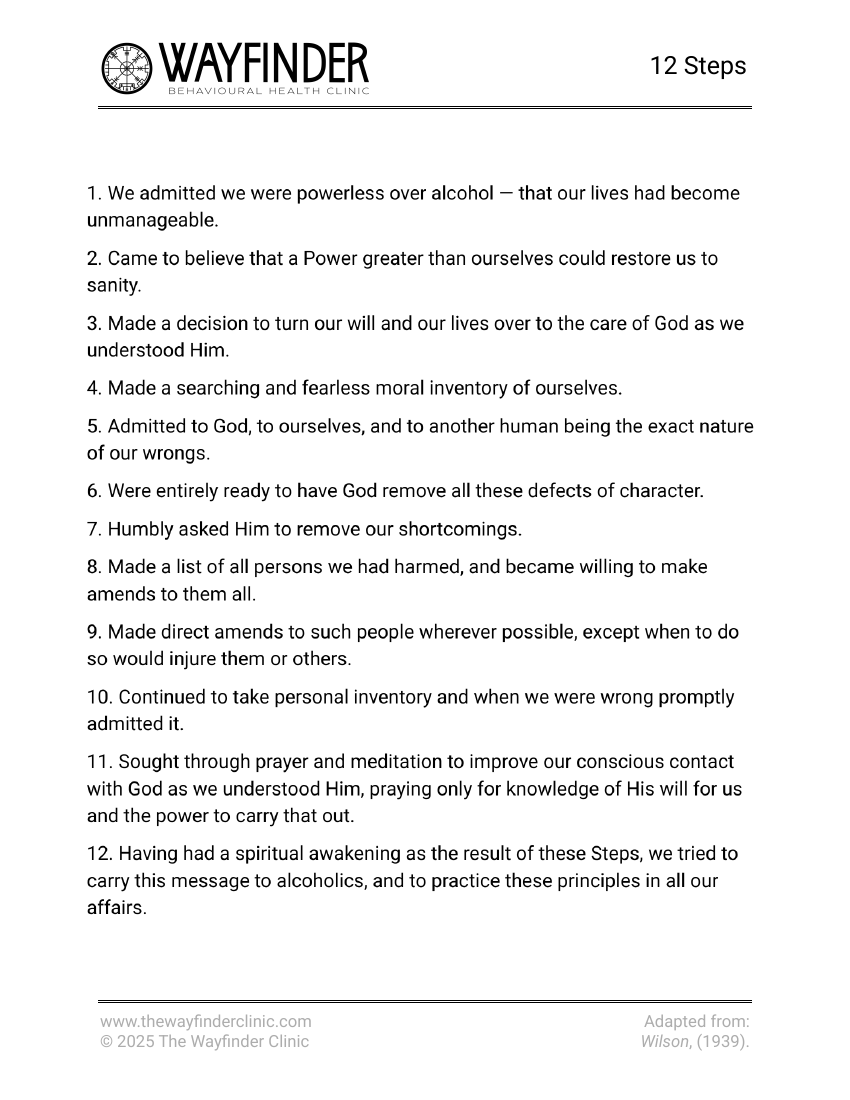 First page of 12 Steps