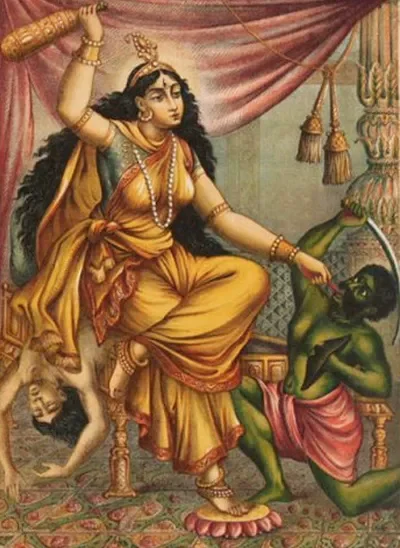 देवी का पारंपरिक चित्र