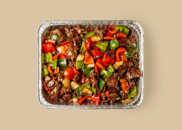 Pepper Steak catering tray