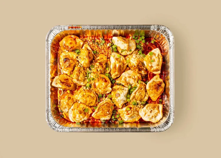 Szechuan Chili Dumplings catering tray