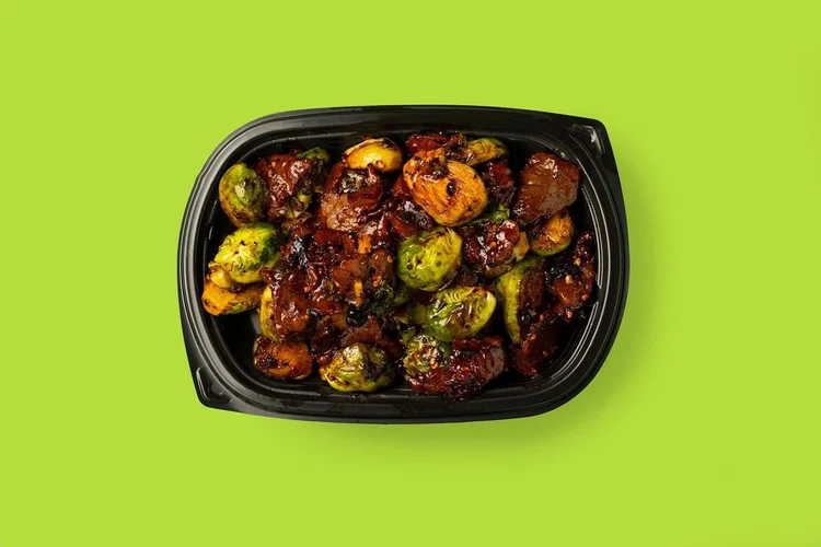 Steak with Brussels Sprouts in Szechuan Sauce