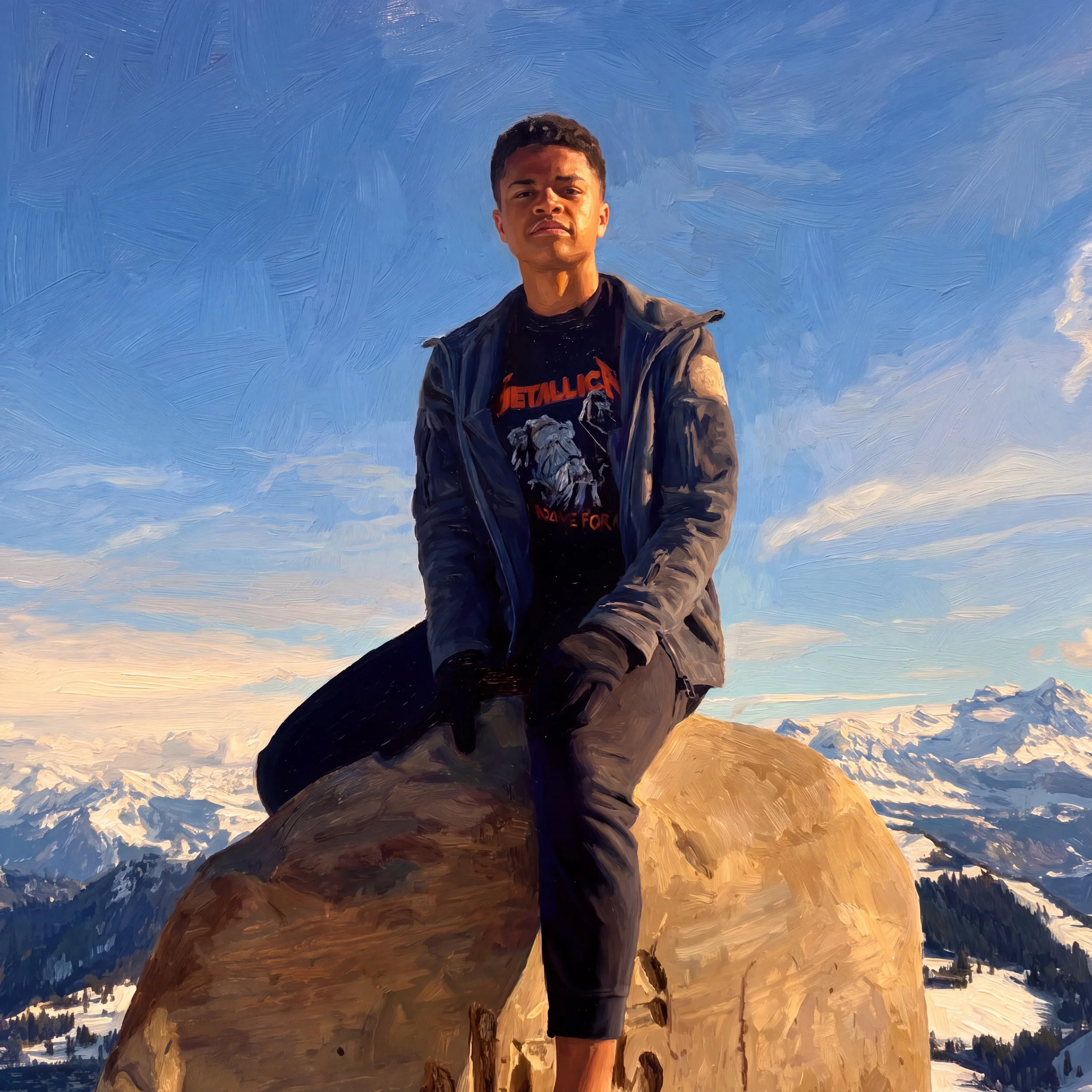Mountain summit, teen