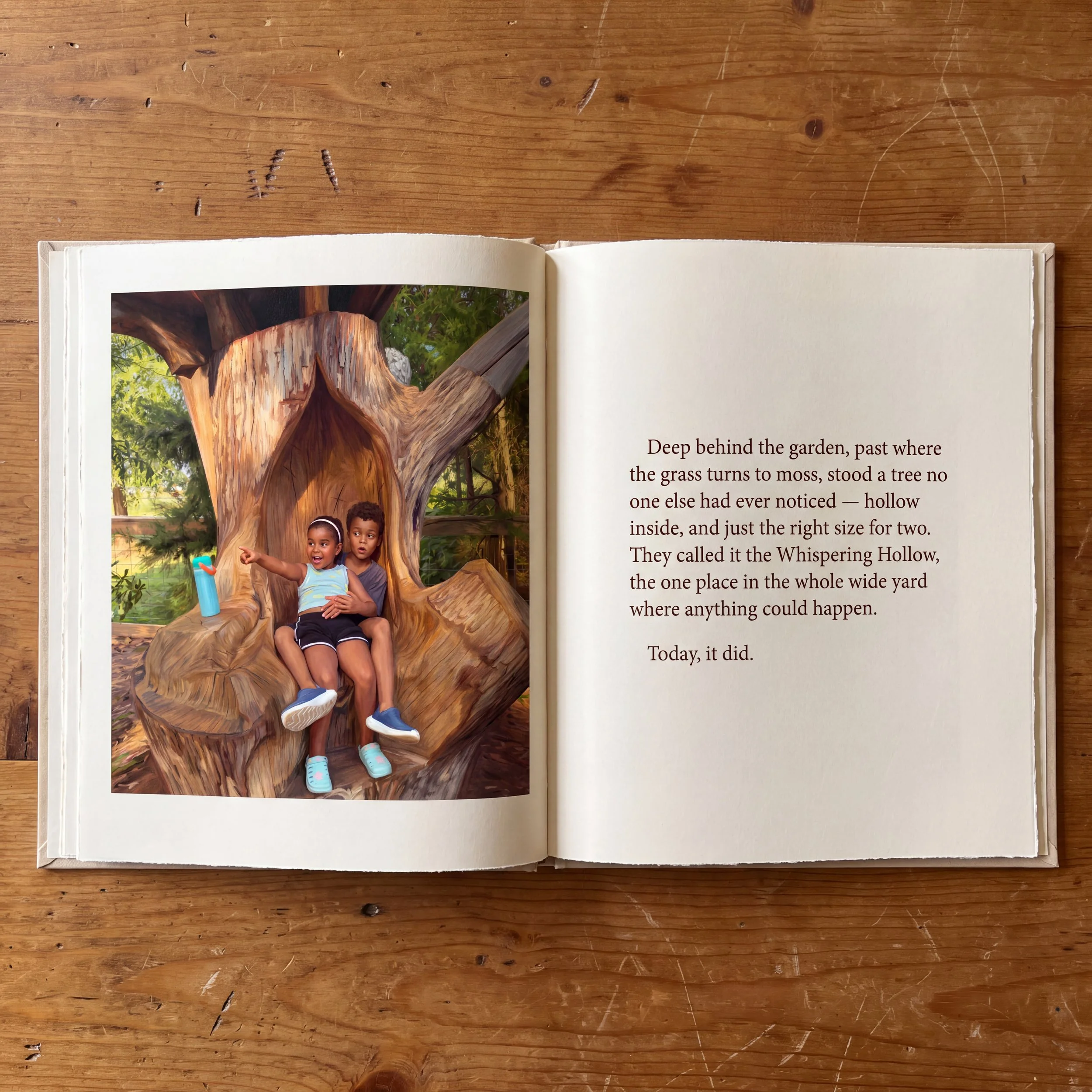 Hardcover Story Book illustrated from a family’s own photos