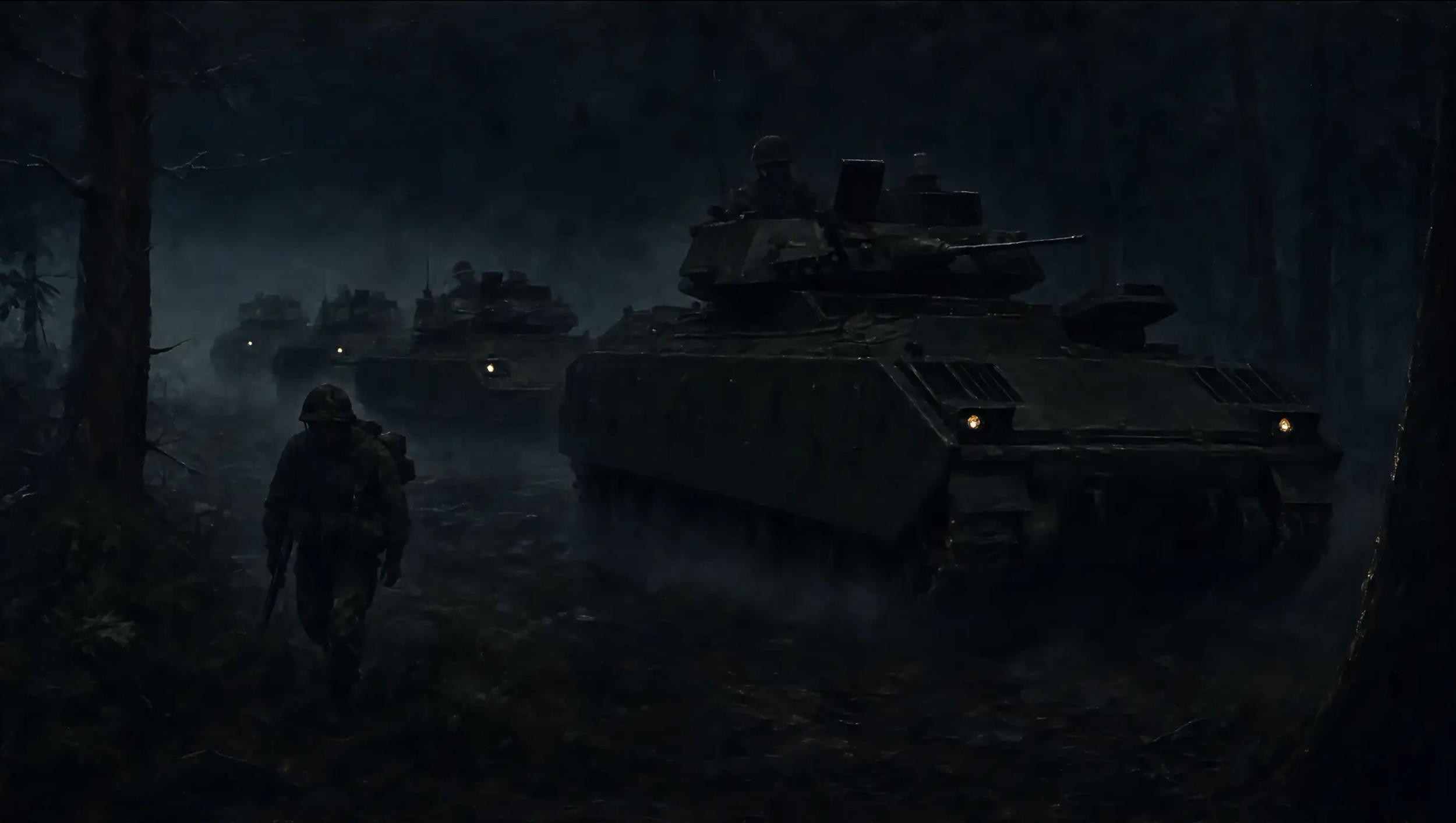 Still from the Shattered Doctrine reveal trailer, The Wrong Place (in-engine)