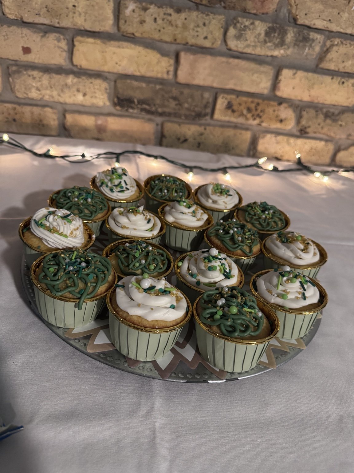 Decorated cupcakes at the mixer