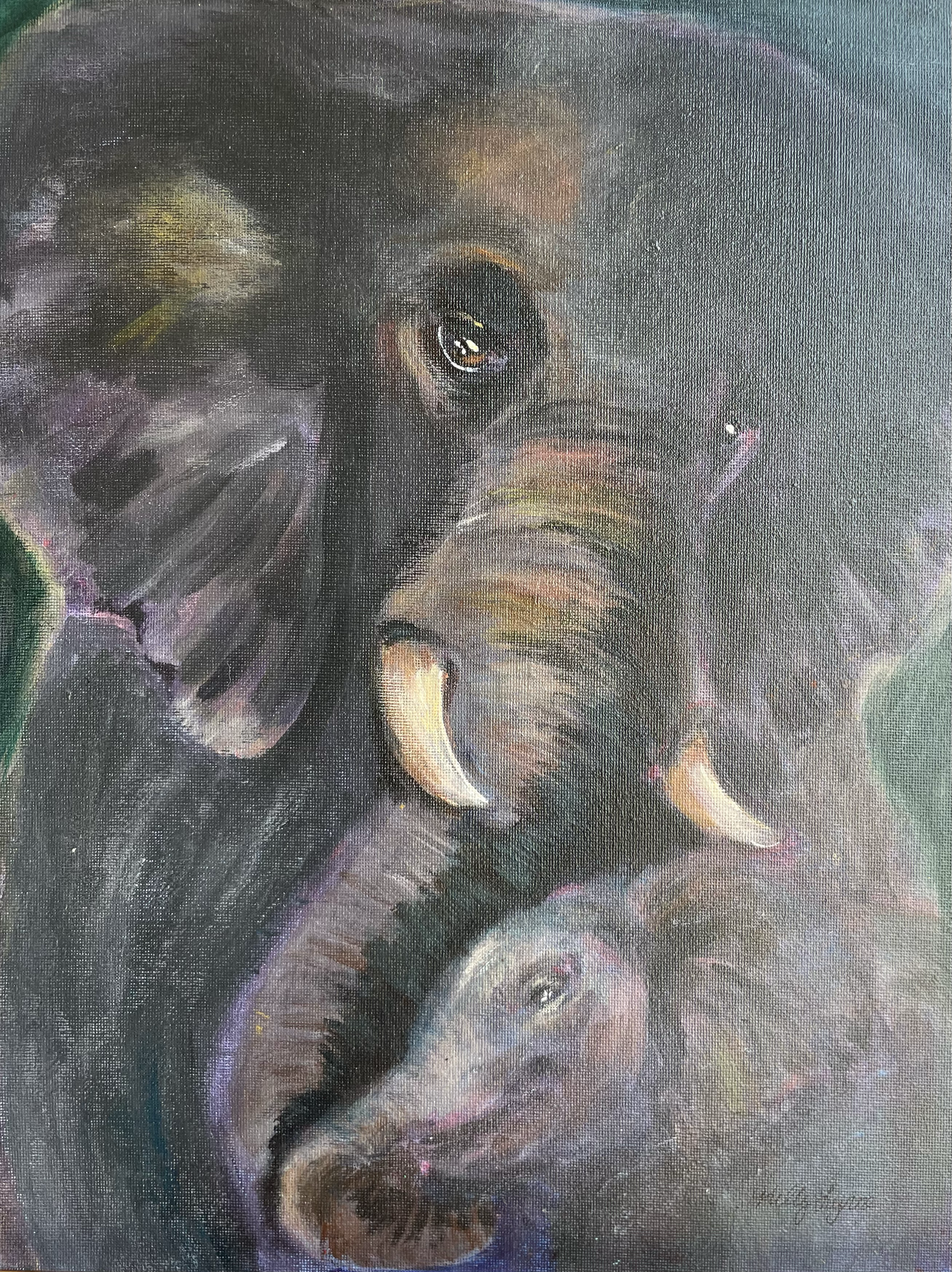 Elephant with Calf, representing wisdom, memory, guidance, and generational wisdom.