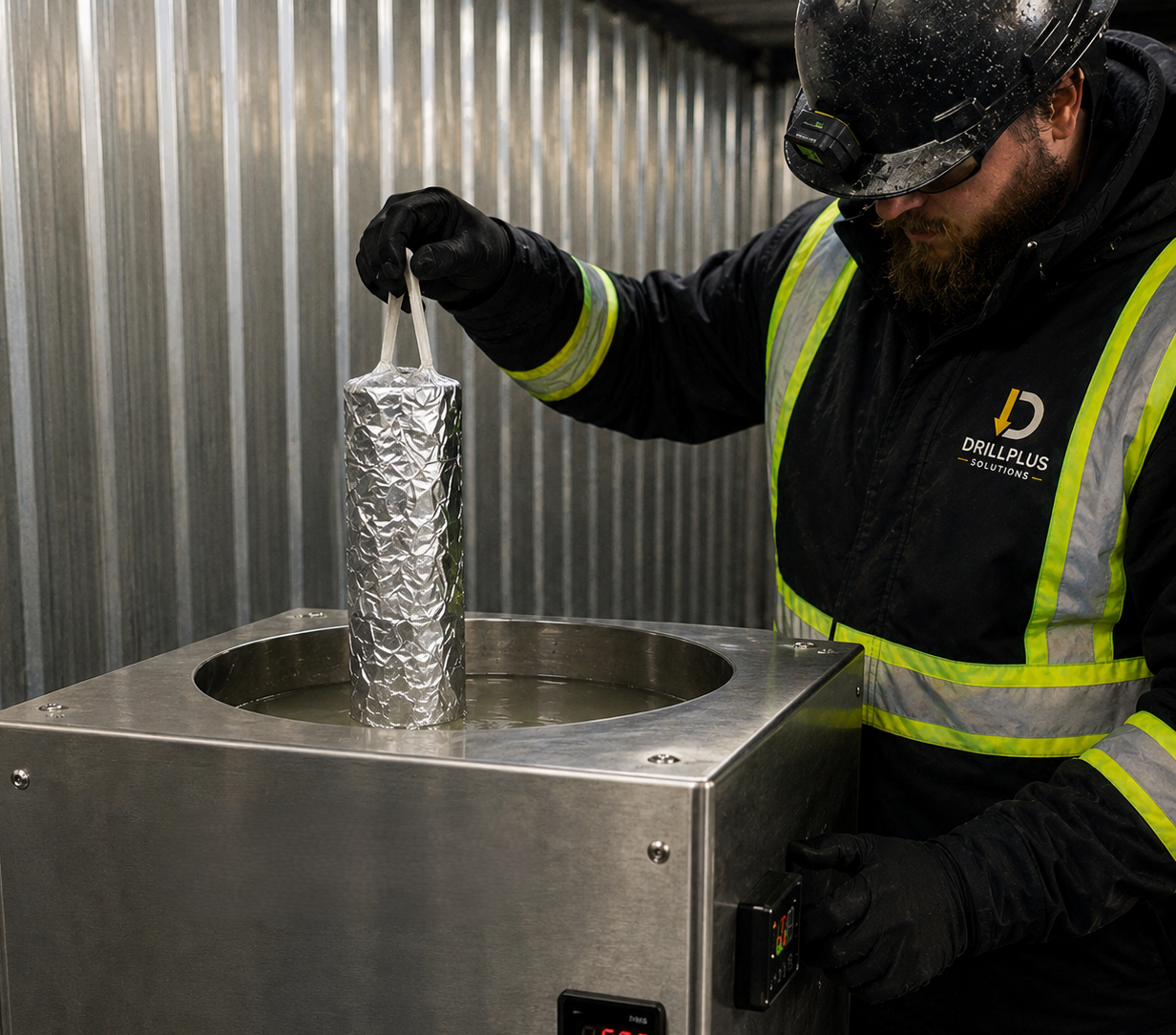 Wax preservation being applied to an aluminum core tube