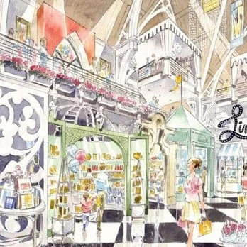 Retail interior concept drawing by Melisca Klisanin