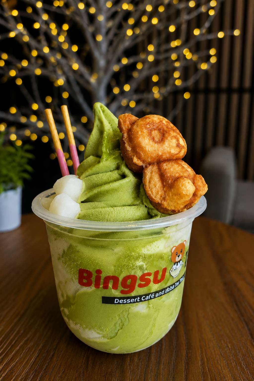 Matcha Soft Serve at Bingsu Tea