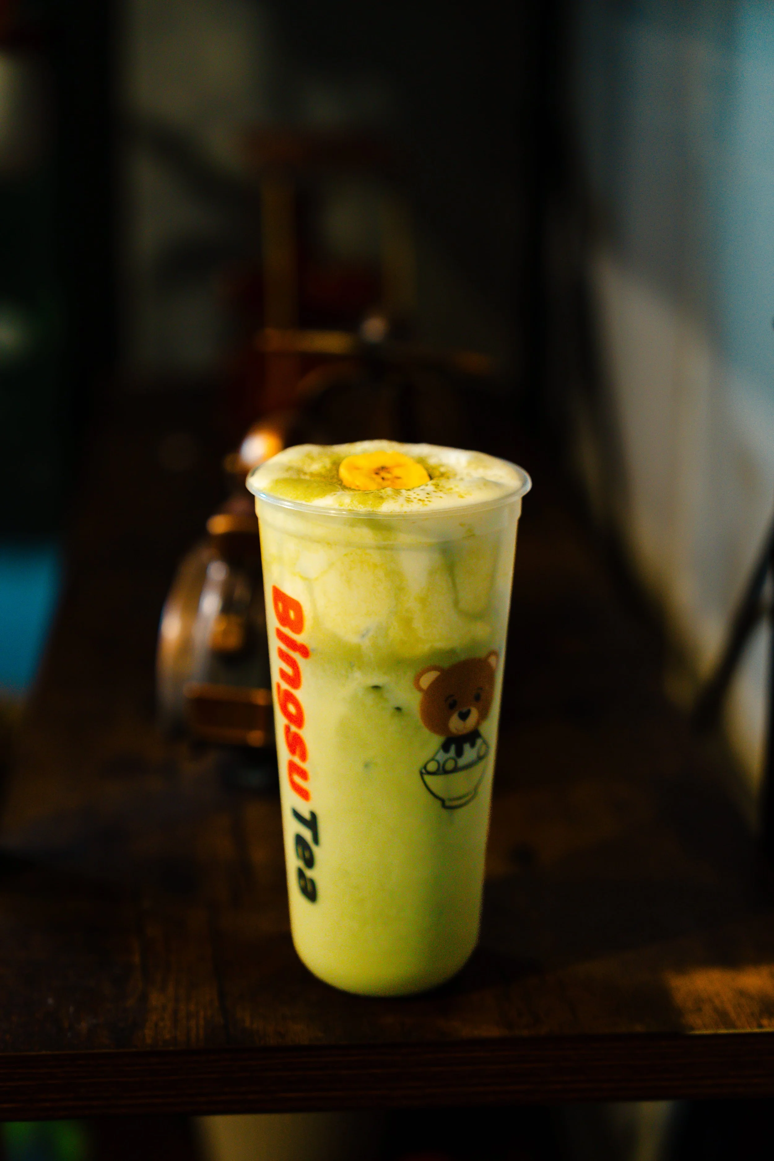 Banana Foam Matcha at Bingsu Tea