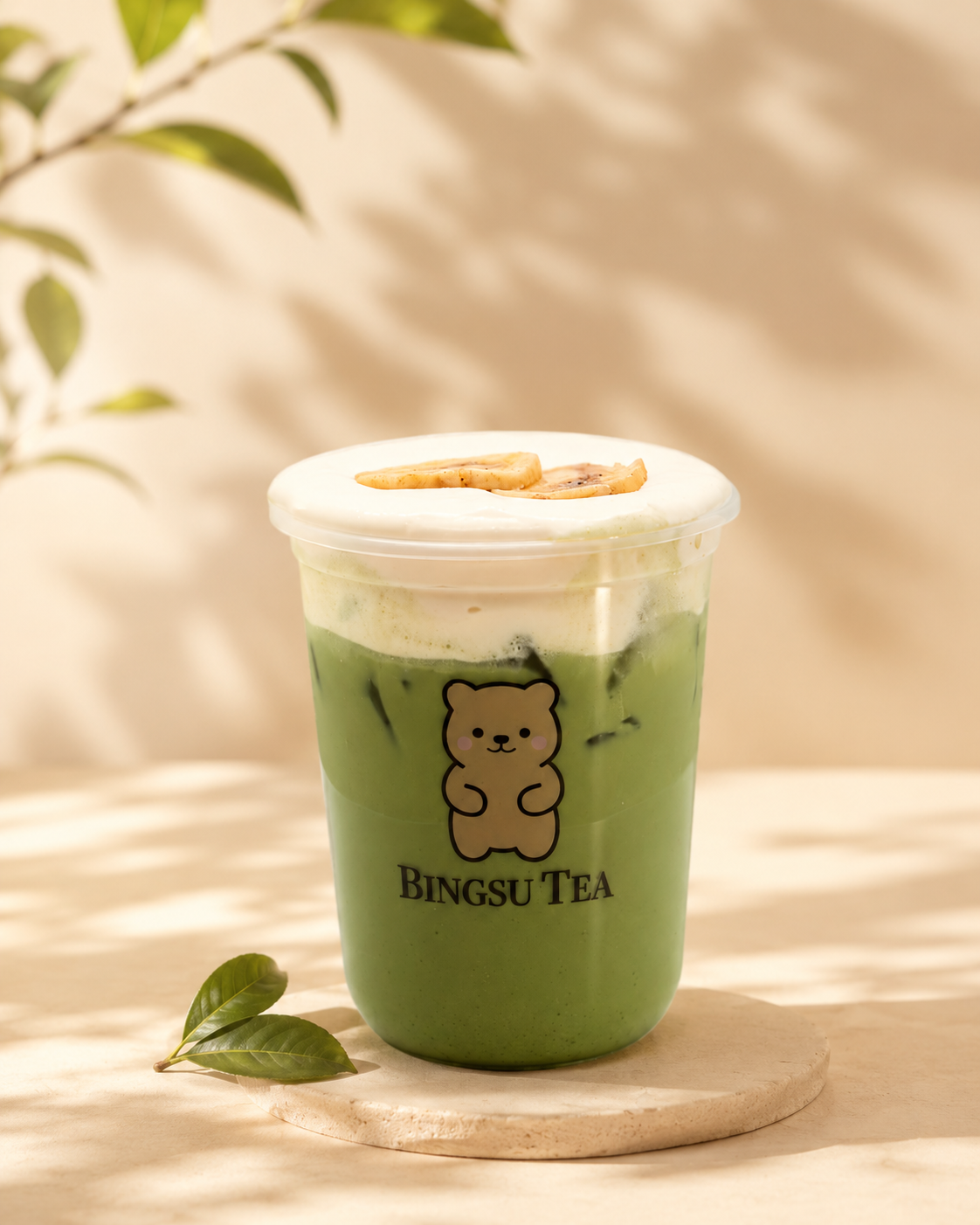 Banana Foam Matcha at Bingsu Tea