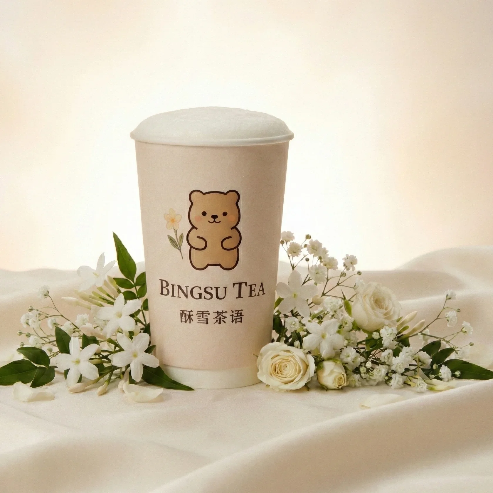 Premium Jasmine Milk Tea at Bingsu Tea