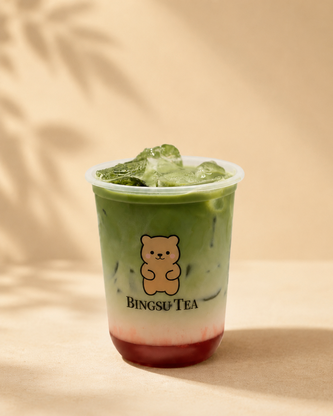 Strawberry Matcha Latte at Bingsu Tea