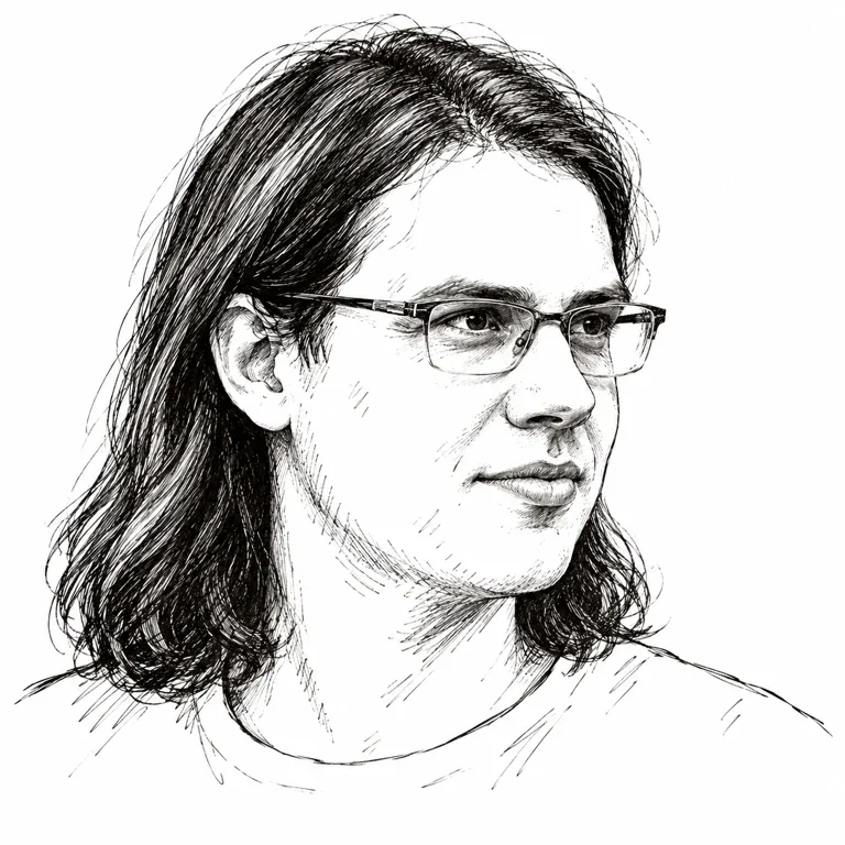 Pen-and-ink-style portrait of Chris Olah