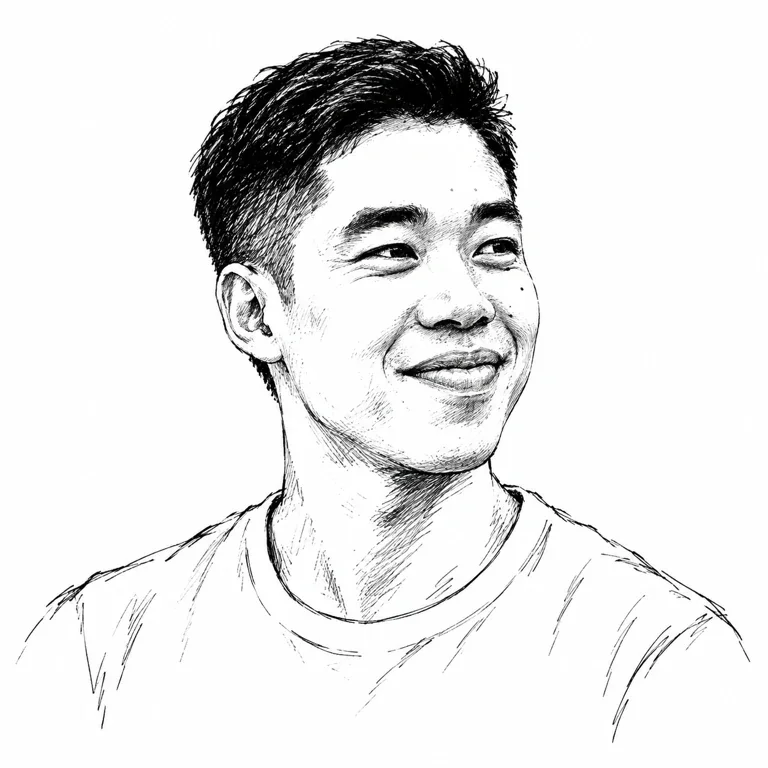 Pen-and-ink-style portrait of Tri Dao