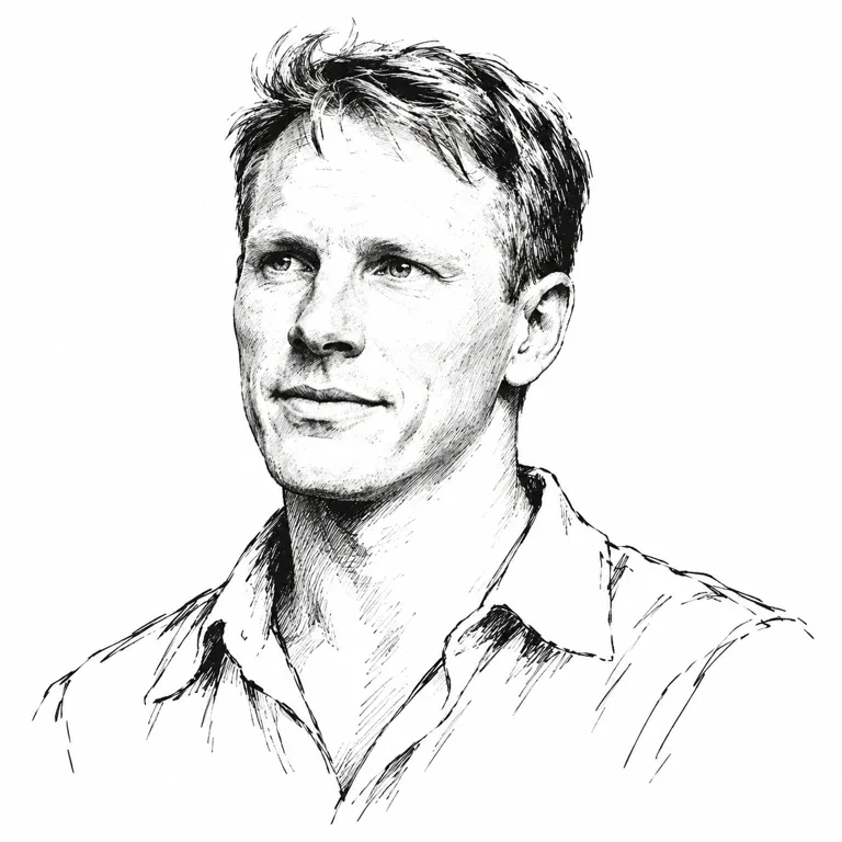 Pen-and-ink-style portrait of Thomas Wolf