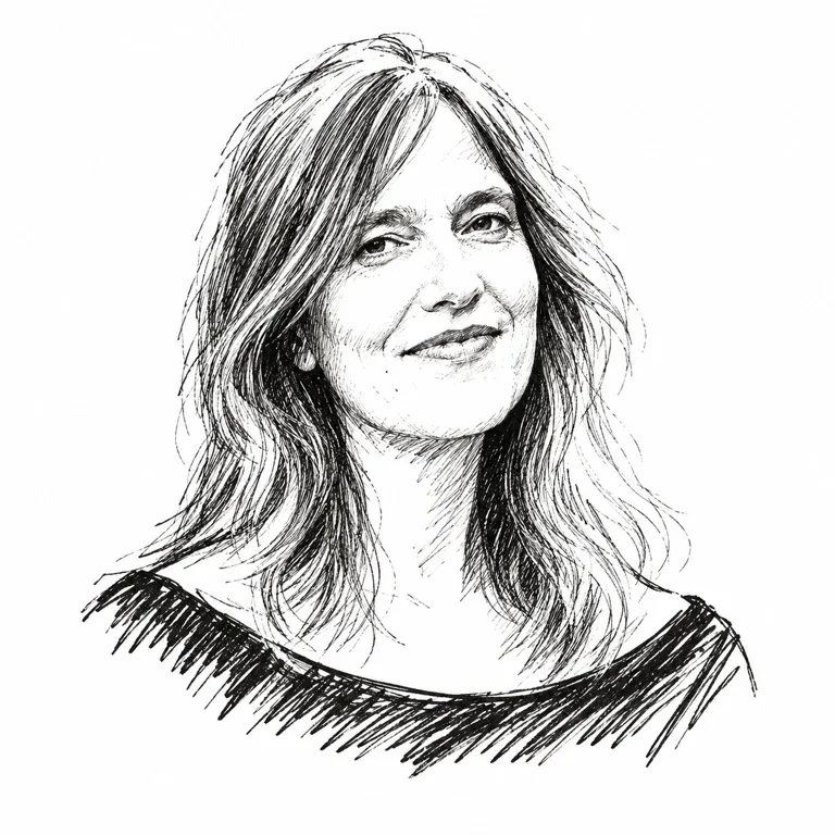 Pen-and-ink-style portrait of Regina Barzilay