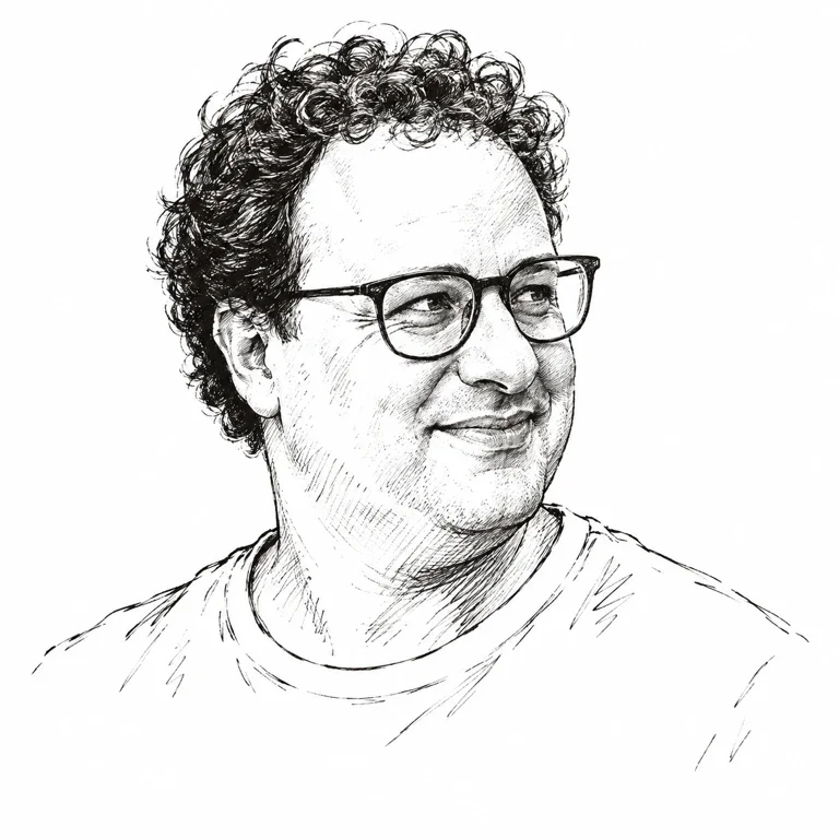 Pen-and-ink-style portrait of Dario Amodei