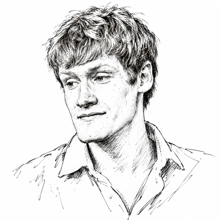 Pen-and-ink-style portrait of Michael Truell