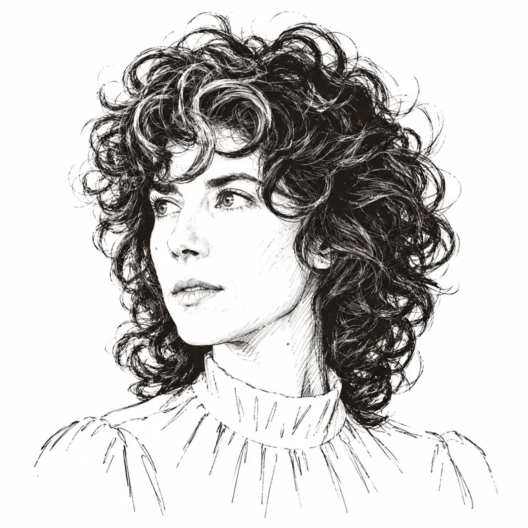 Pen-and-ink-style portrait of Meredith Whittaker