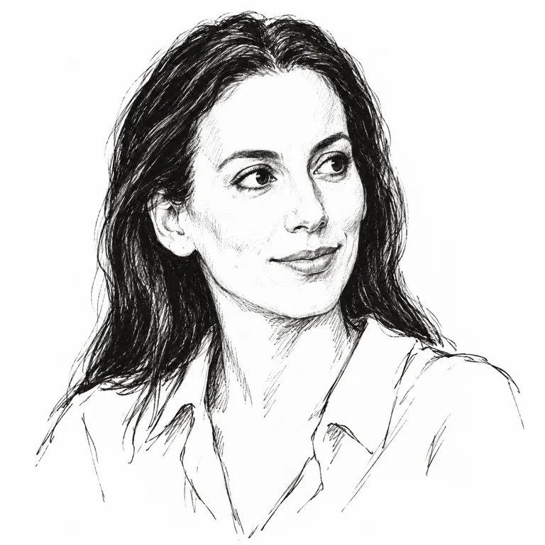 Pen-and-ink-style portrait of Mira Murati