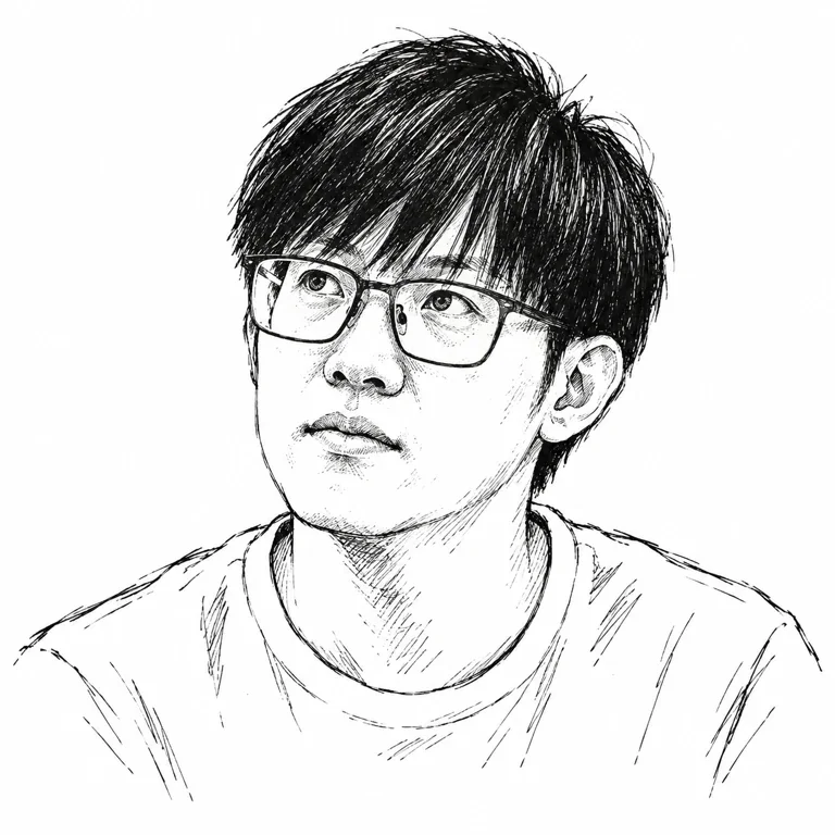 Pen-and-ink-style portrait of Liang Wenfeng