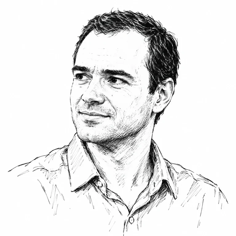 Pen-and-ink-style portrait of Andrej Karpathy