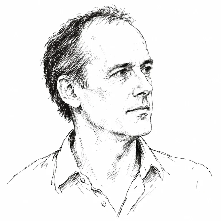 Pen-and-ink-style portrait of Shane Legg