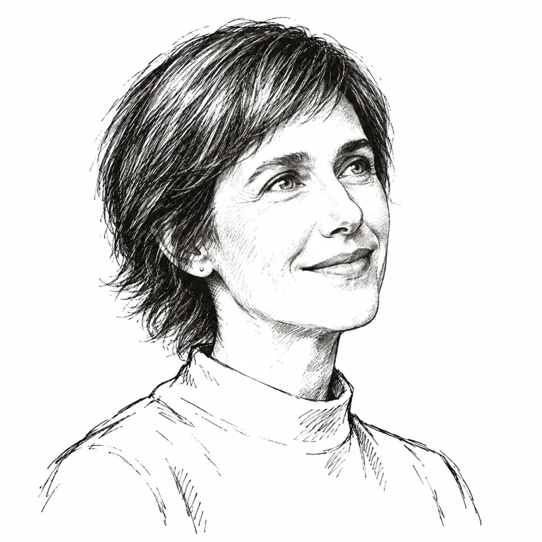 Pen-and-ink-style portrait of Joëlle Pineau