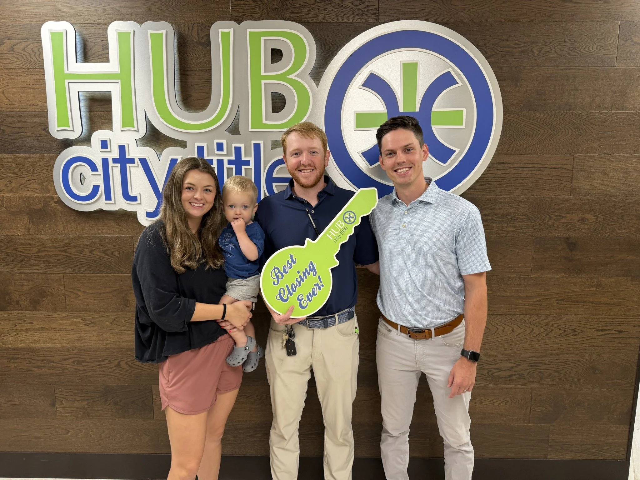 Josh Lashaway celebrating closing day with clients