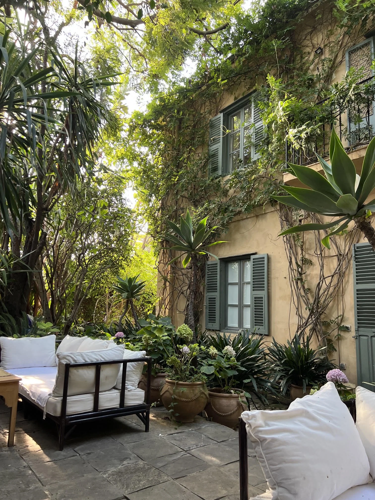 Garden courtyard at a Tangier residence