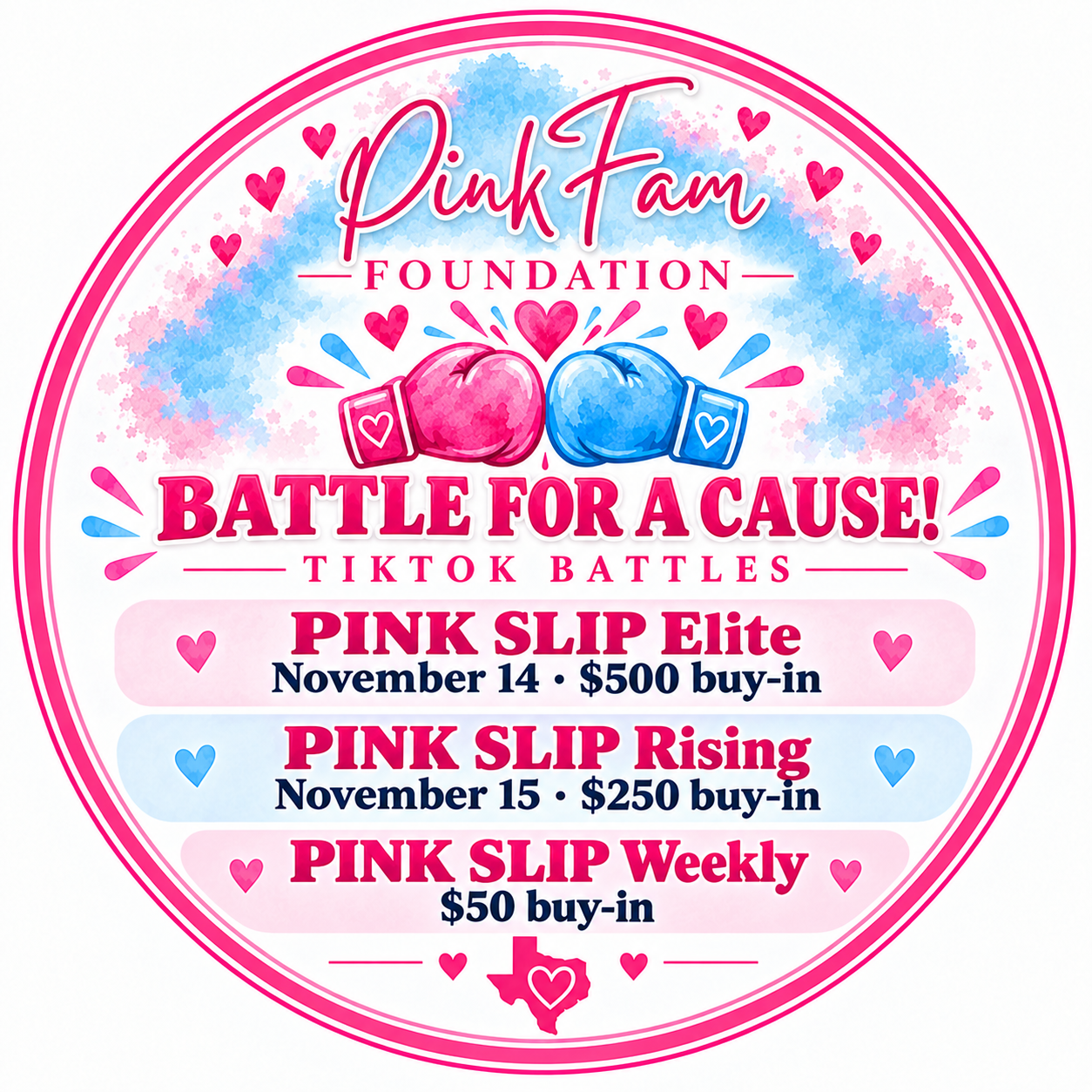 PINK SLIP Elite, Rising and Weekly — Battle for a Cause