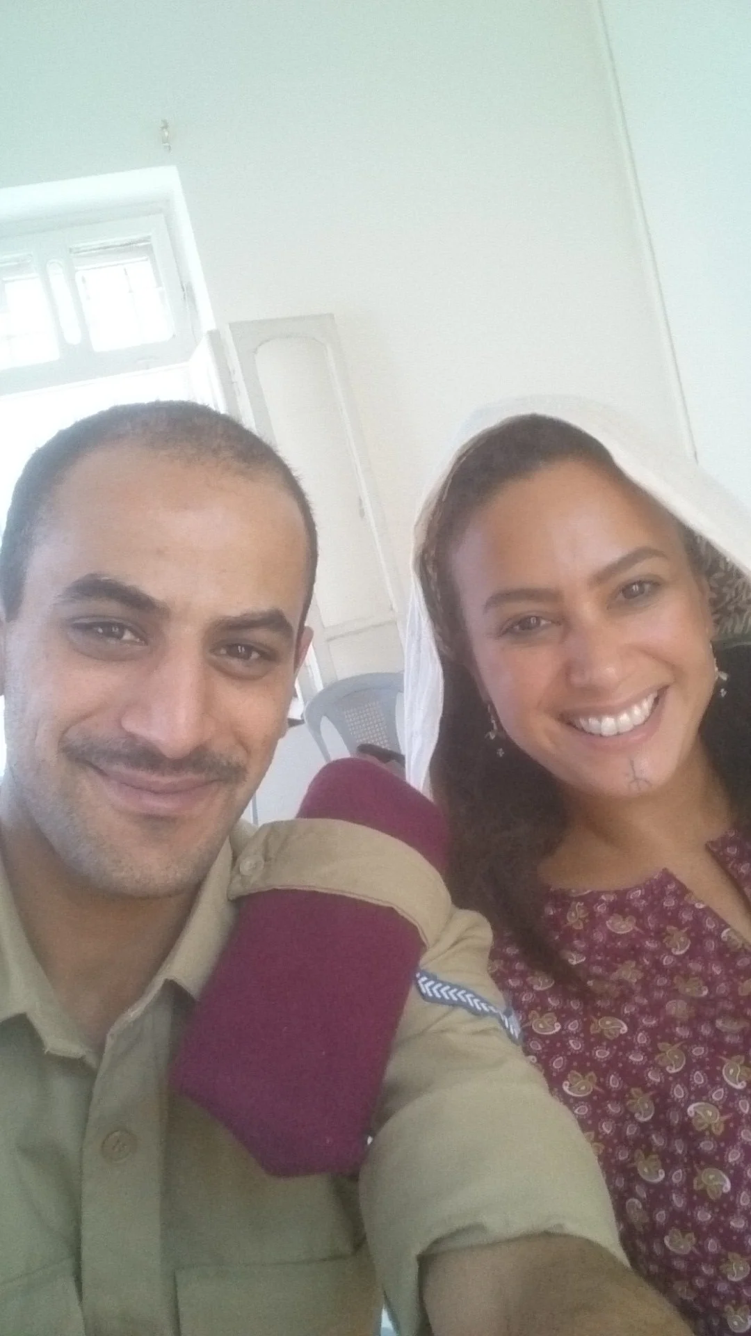 Eyad Hourani with the actress — The Parrot behind the scenes
