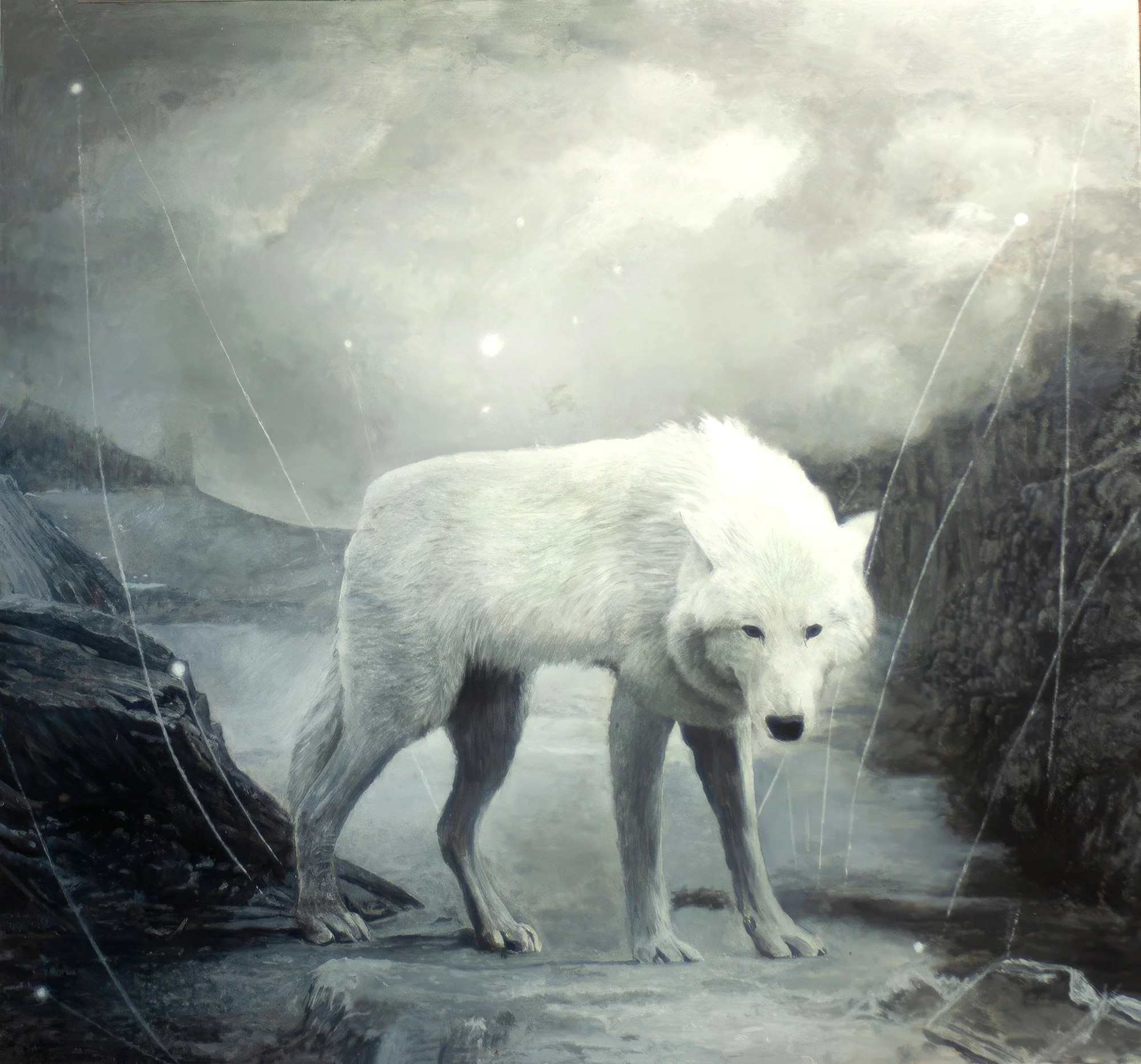Wolf painting, Prey