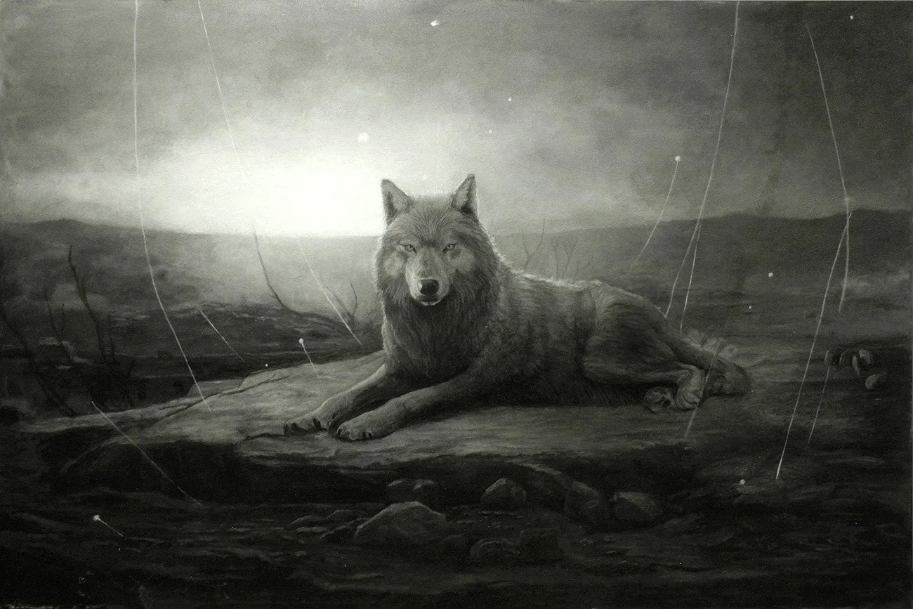 Wolf Two painting, Dusk