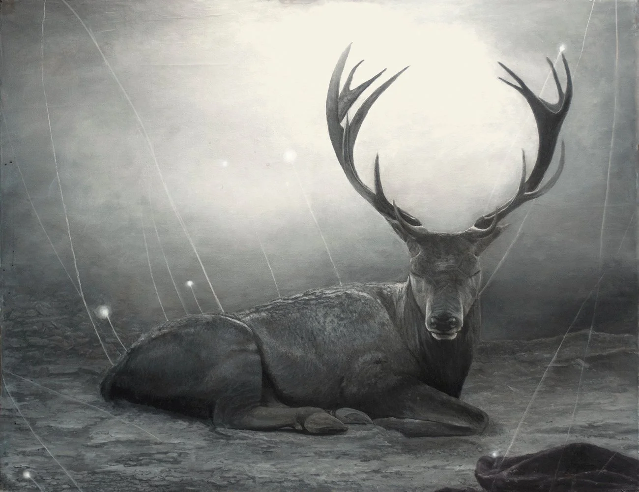 Stag painting, Ashes