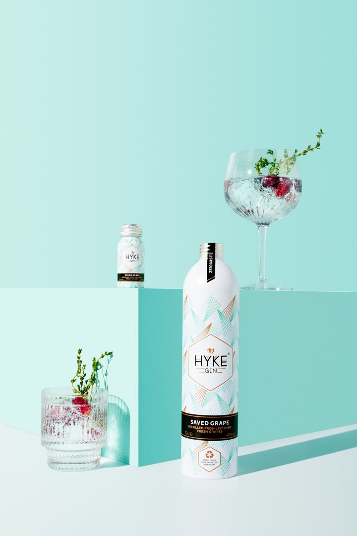Hyke gin — product marketing photography