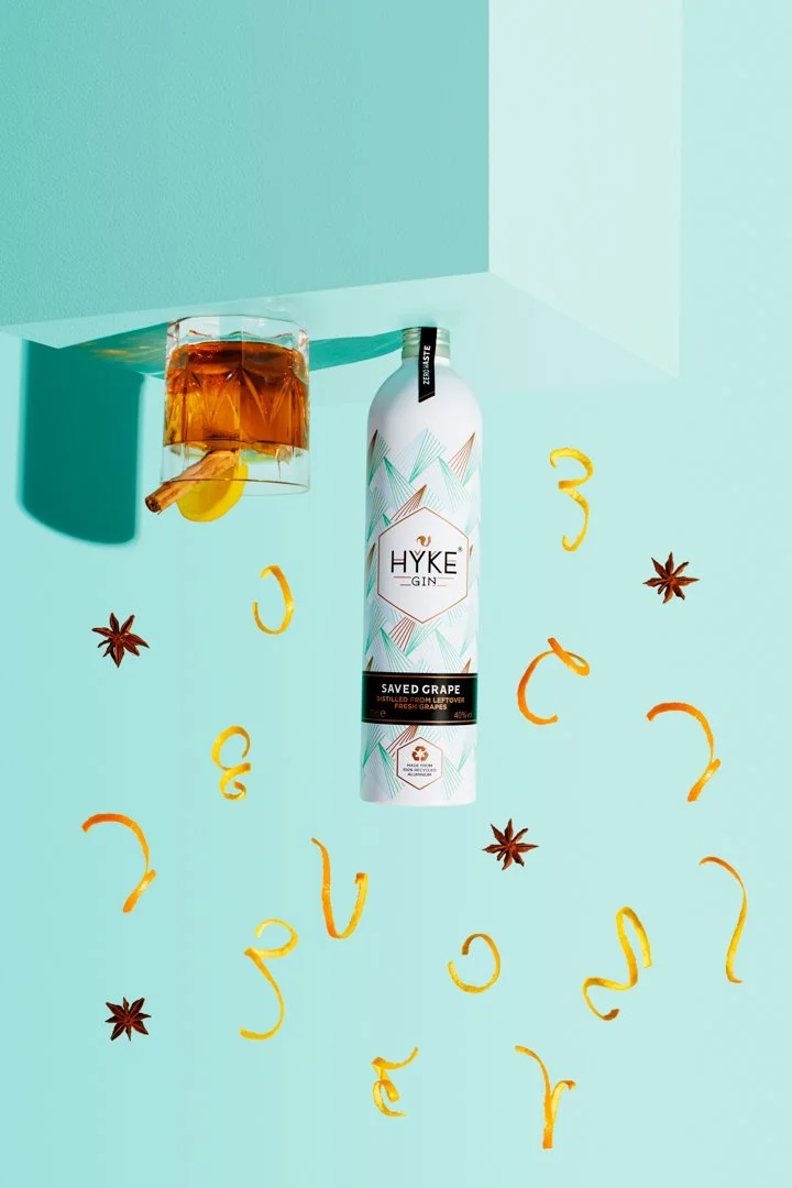 Hyke gin — product marketing photography
