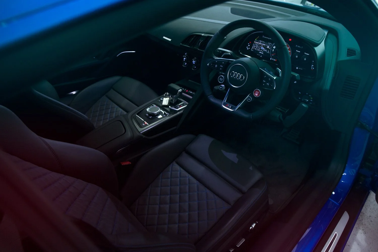 Audi R8 studio photography — interior detail